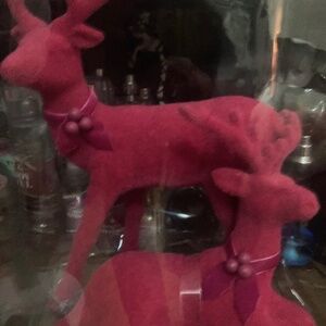 Flocked Pink Deer set